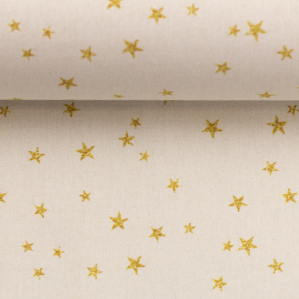 Baumwoll Druck Weihnachten Creme/Gold