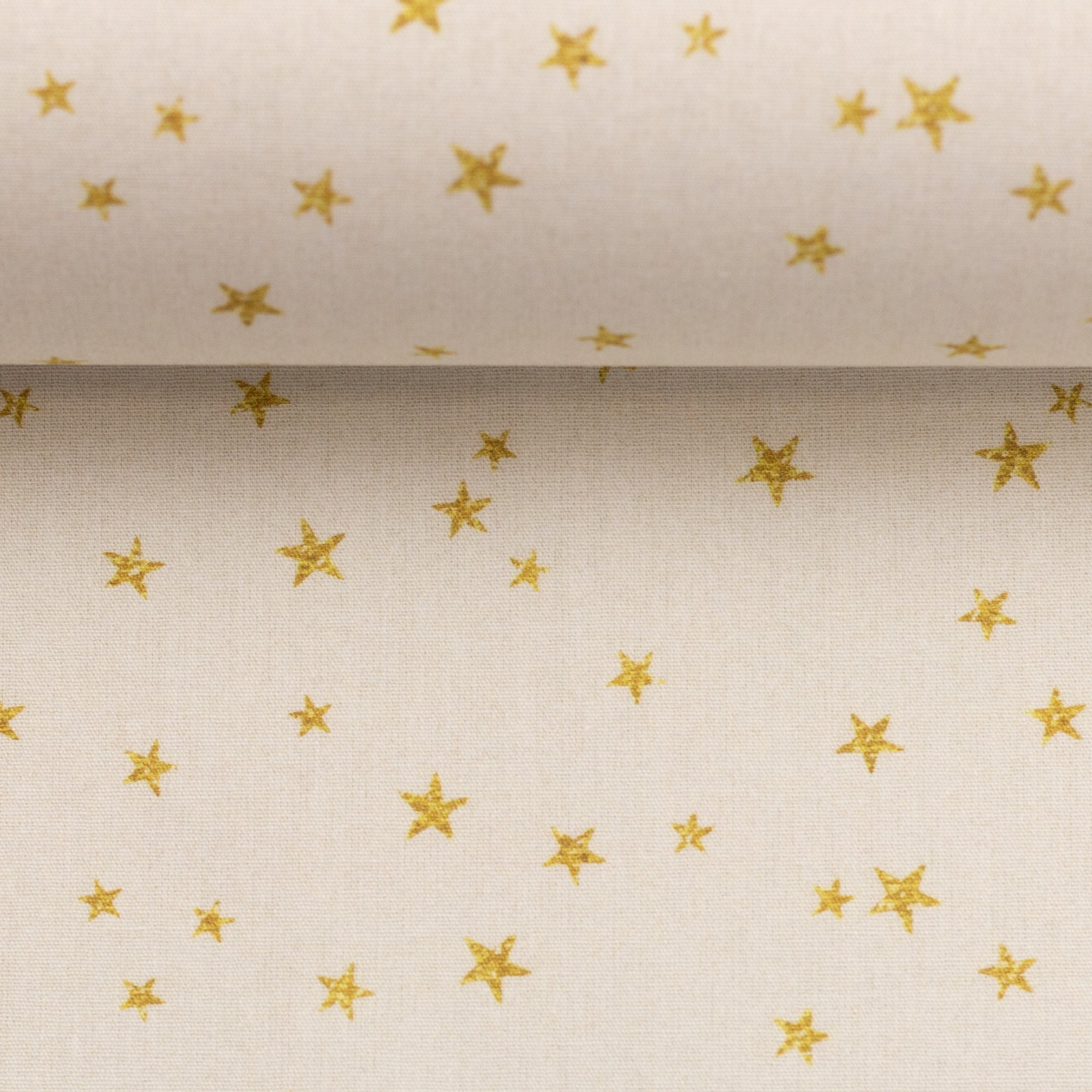 Baumwoll Druck Weihnachten Creme/Gold