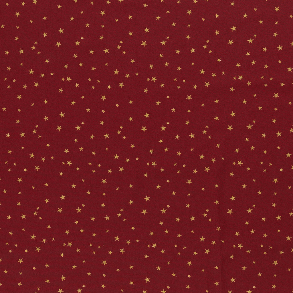 Baumwoll Druck Weihnachten Rot/Gold