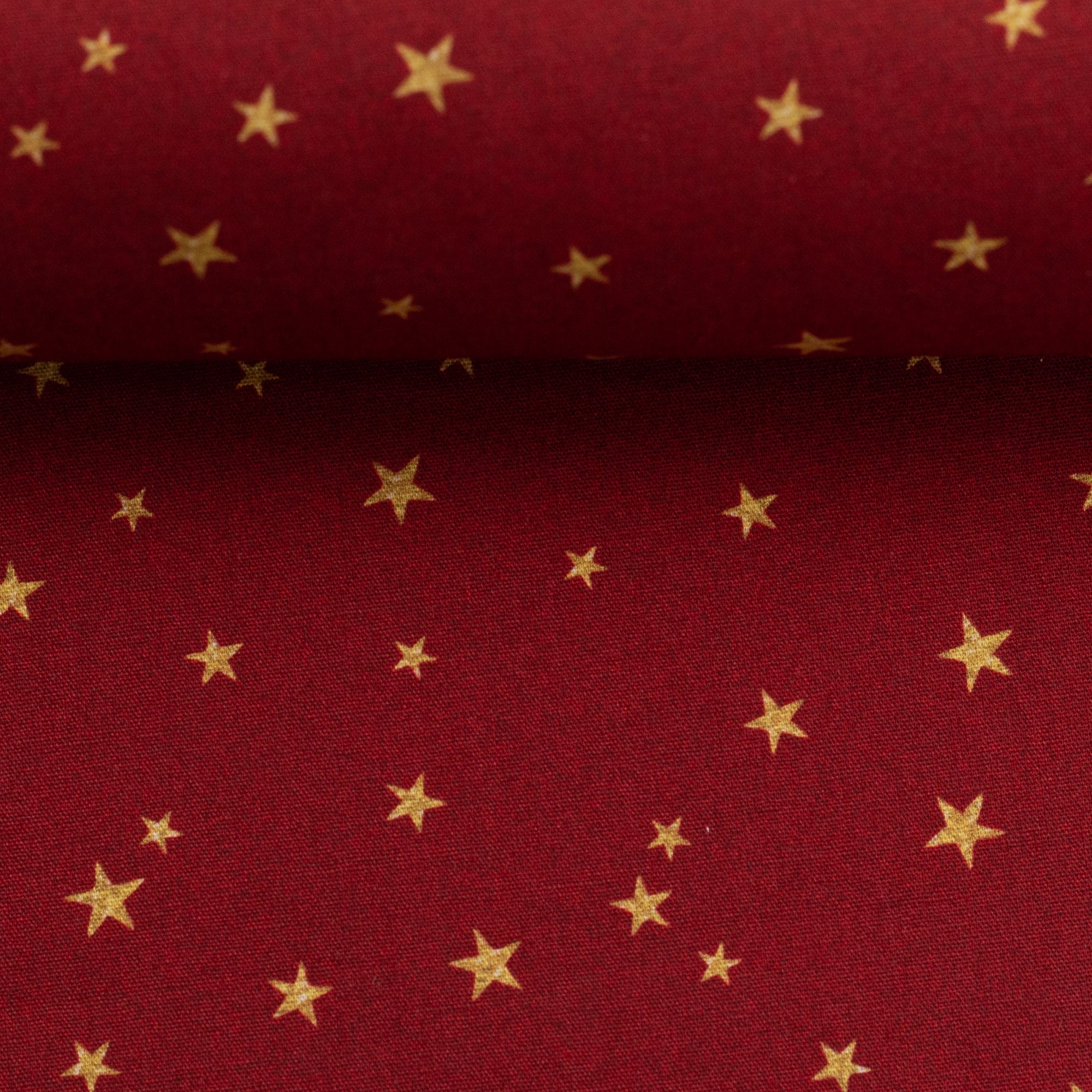 Baumwoll Druck Weihnachten Rot/Gold