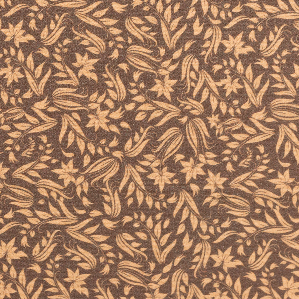 Baumwoll Druck Floral Blumen braun
