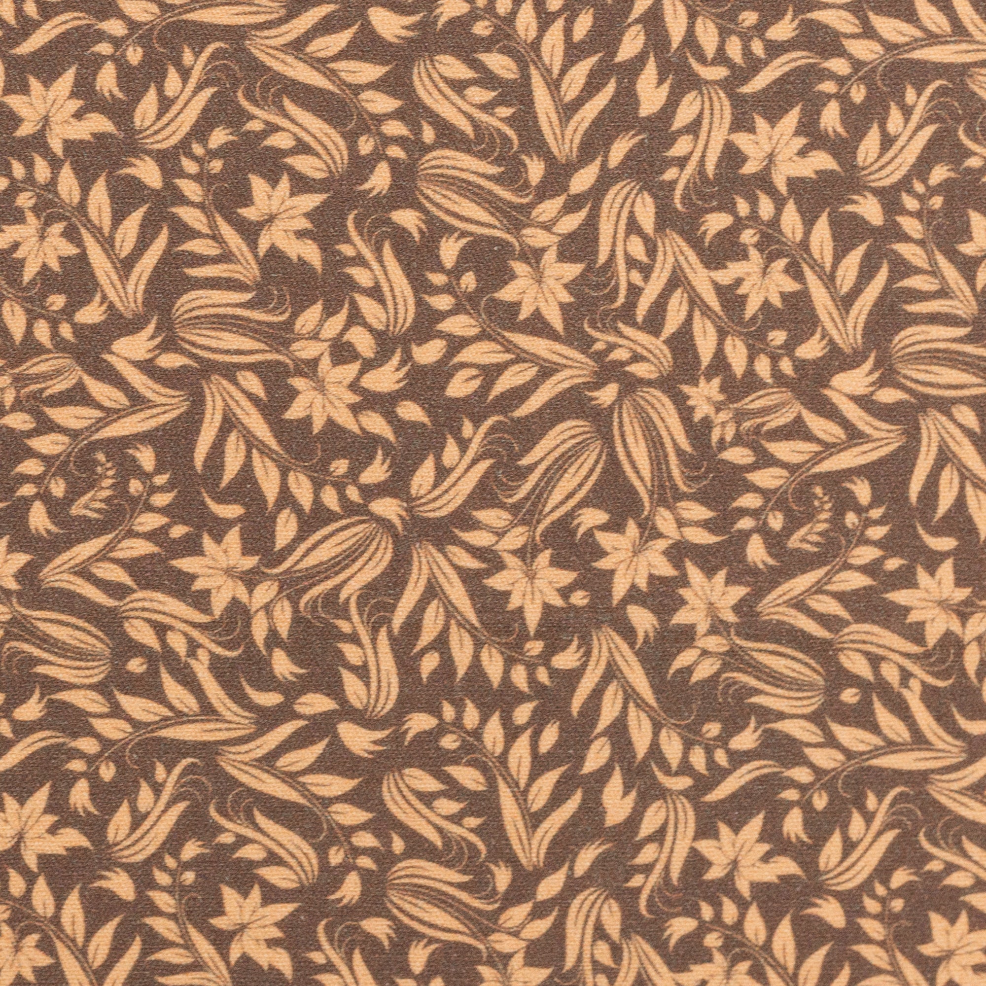 Baumwoll Druck Floral Blumen braun