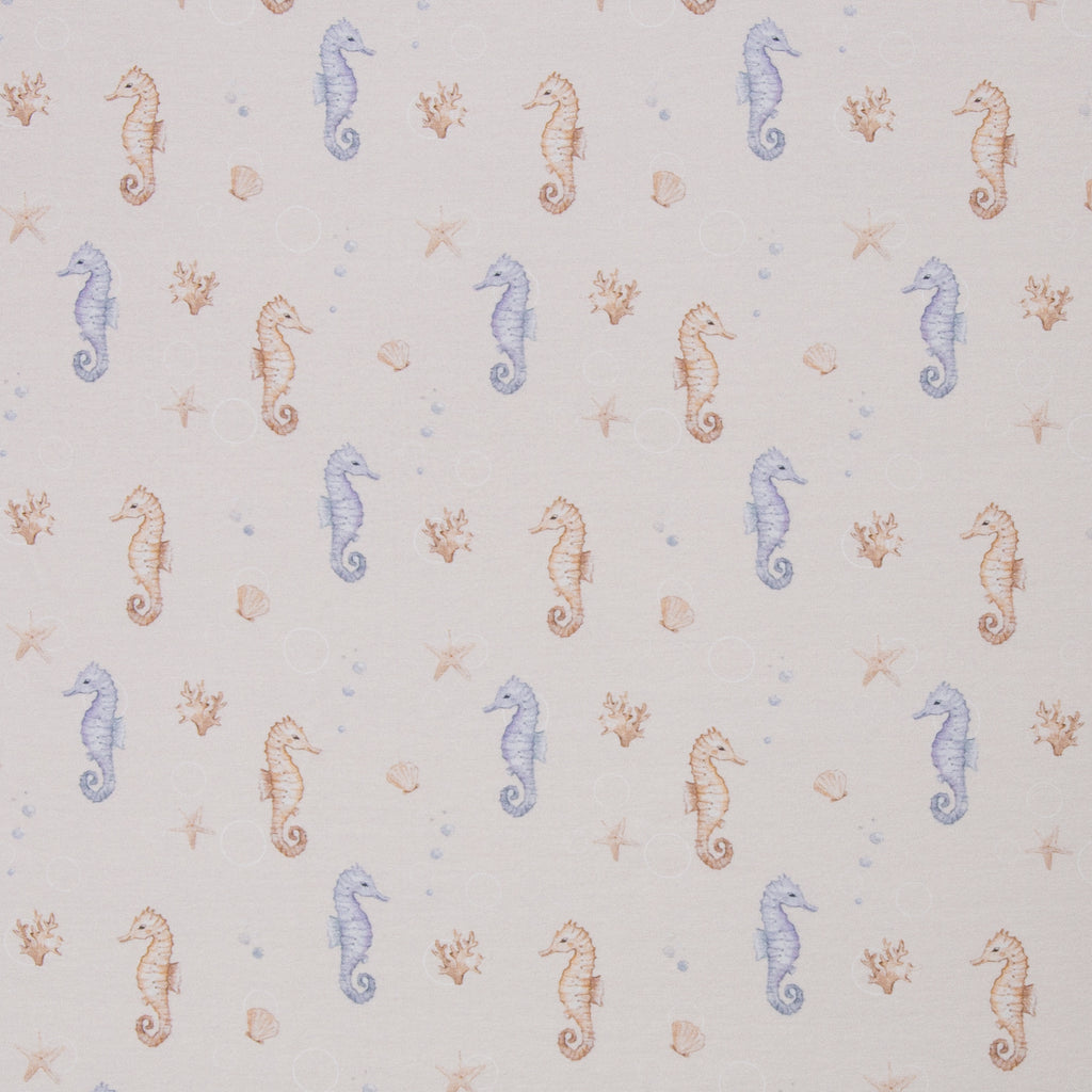 Jersey Küstenliebe Seepferdchen beige/blau