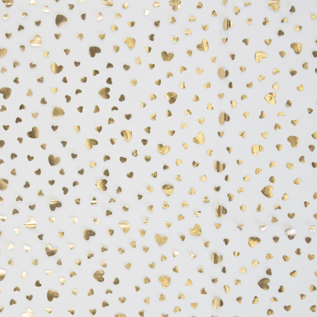 Tüll Twinkle Herzen weiss/gold