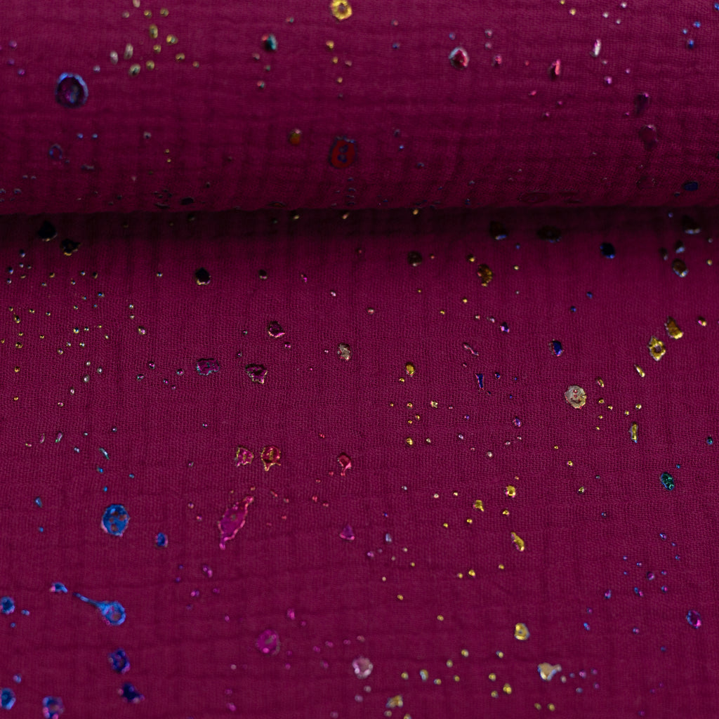 Double Gauze Musselin Pink Rainbow