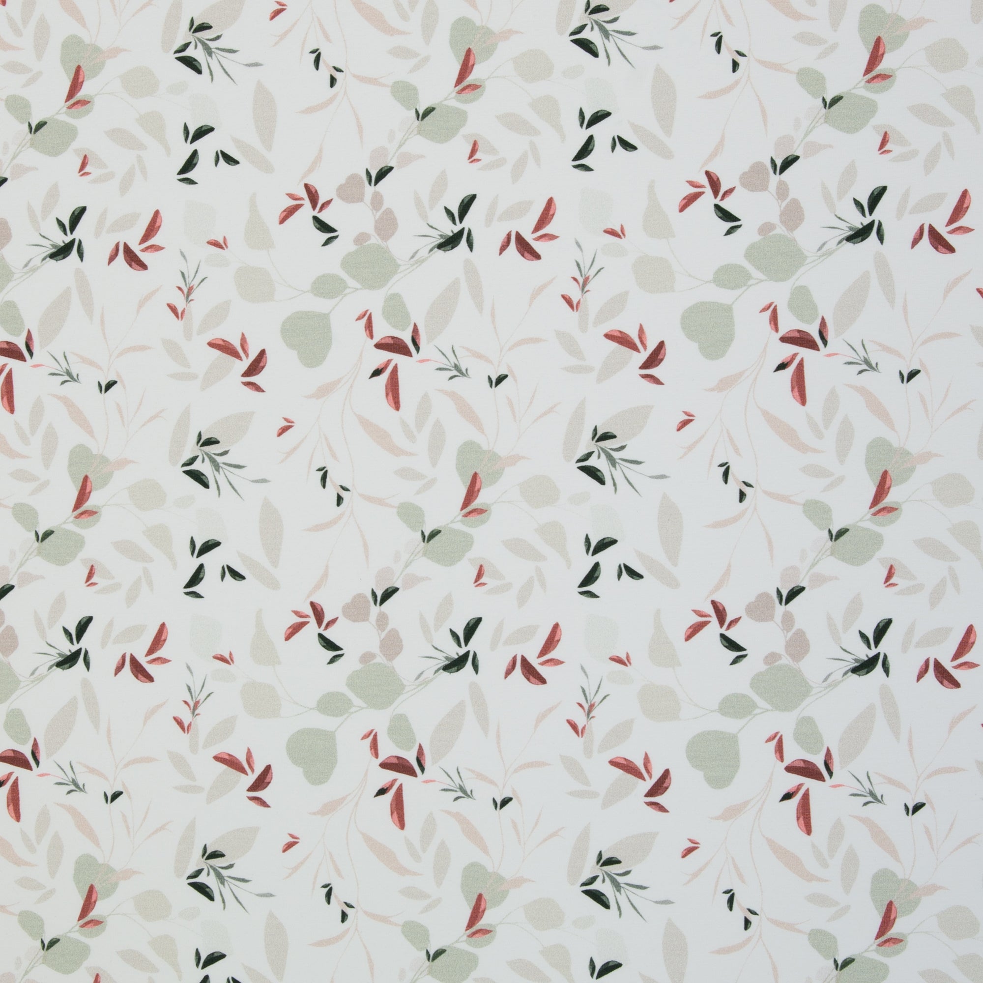 Jersey Berne Floral blätter weiß