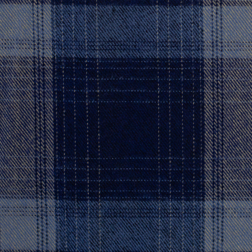 Flanell navy beige karo