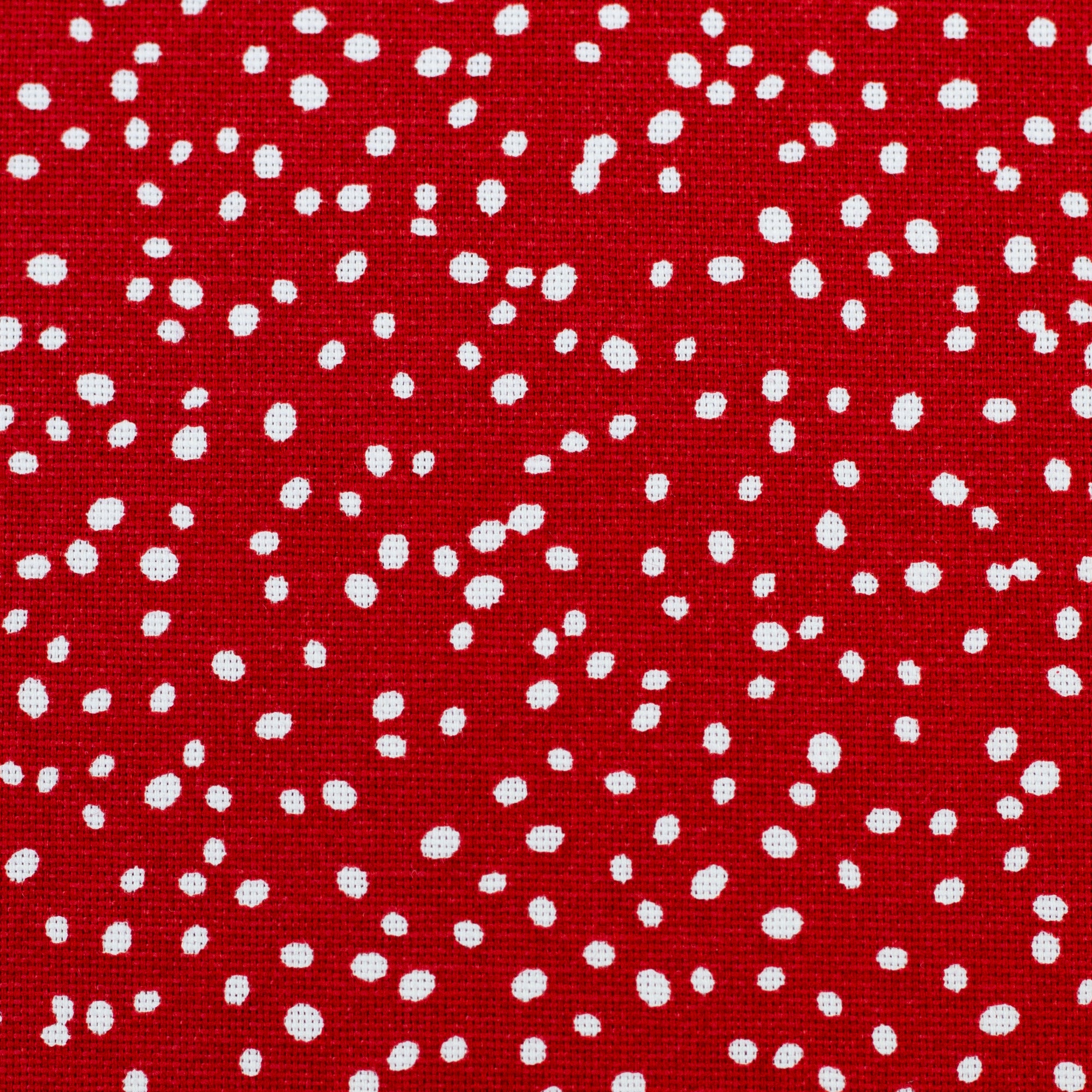 Canvas Stoff Wiebke weiße Punkte auf Rot