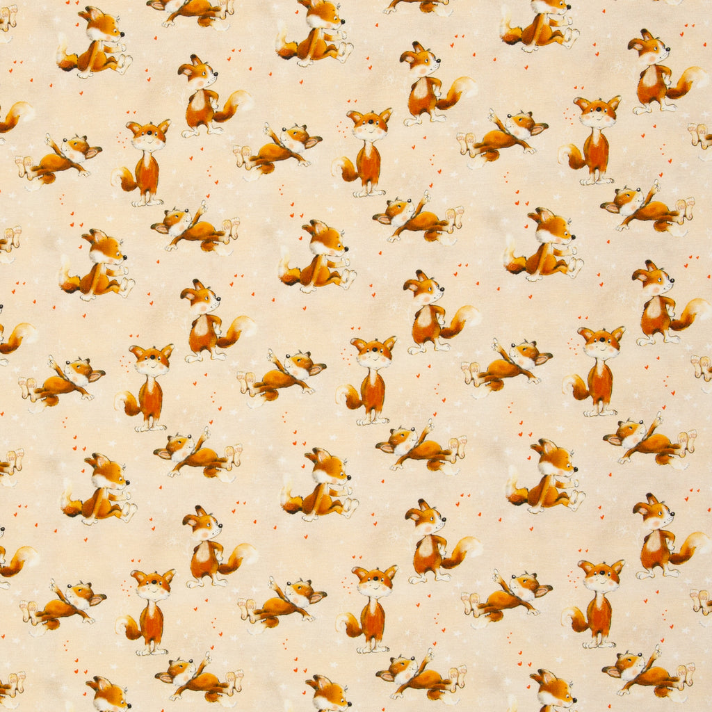 Jersey Lathi Füchse auf beige