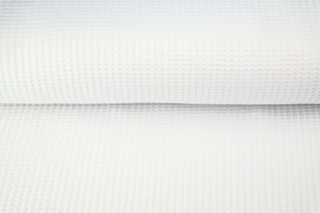Waffel Jersey Uni weiss