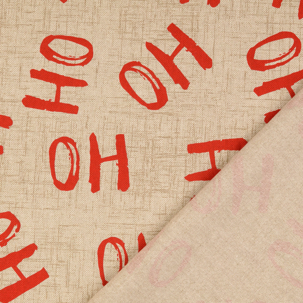 Halbpanama Stoff Weihnachten Schrift Nude