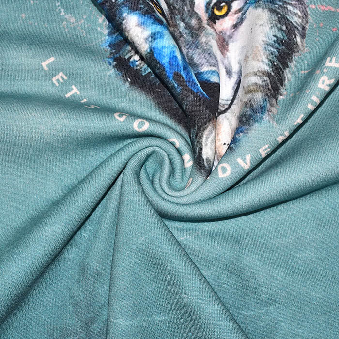 XXL Panel Wolf 150 cm x 200cm türkisblau