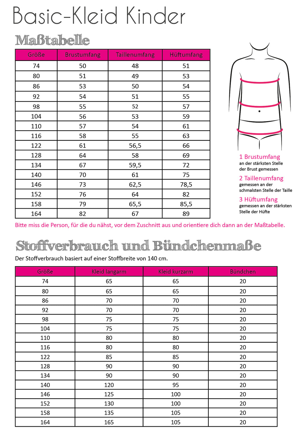 Papierschnittmuster Basic-Kleid Kinder