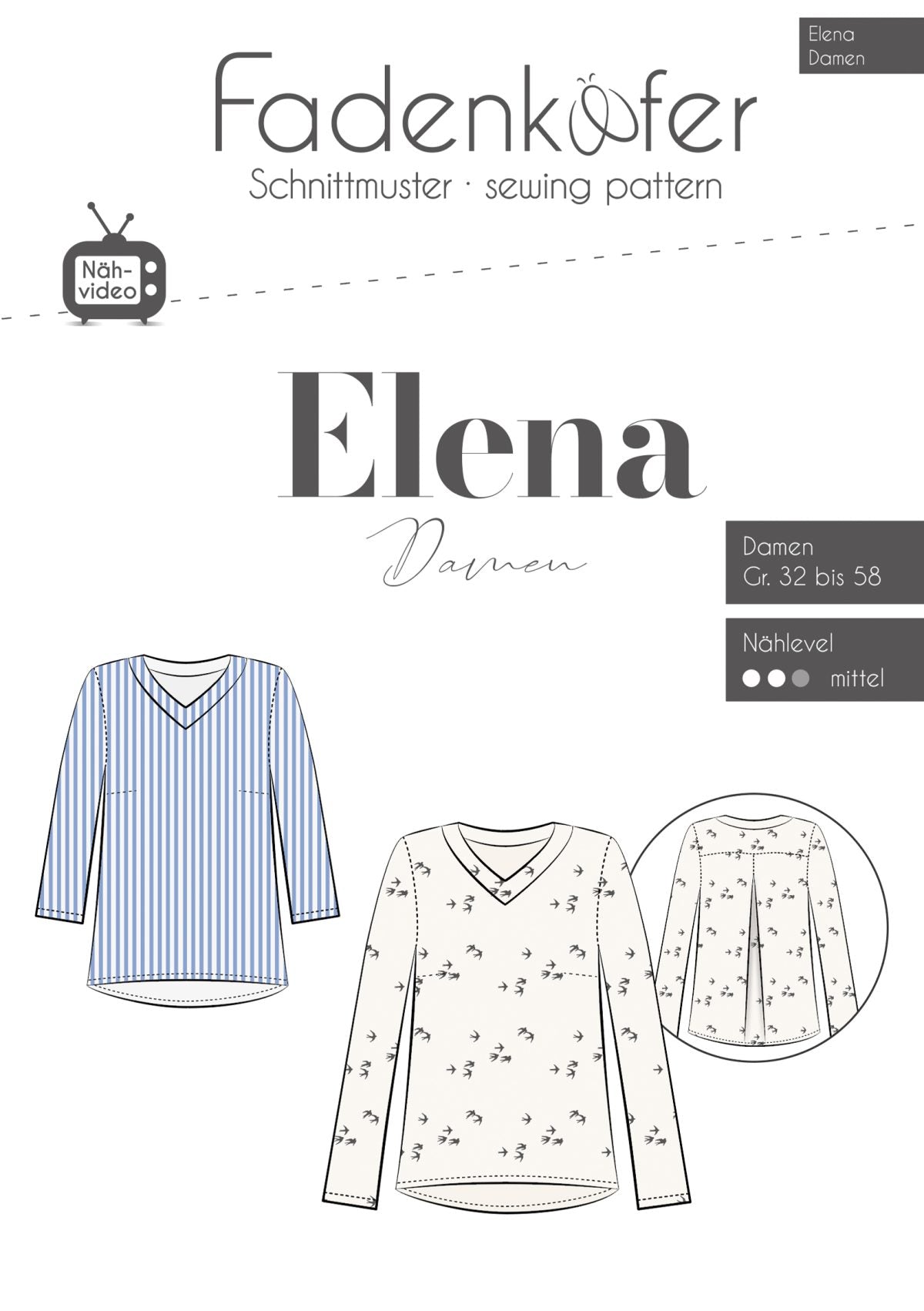 Papierschnittmuster Elena Damen