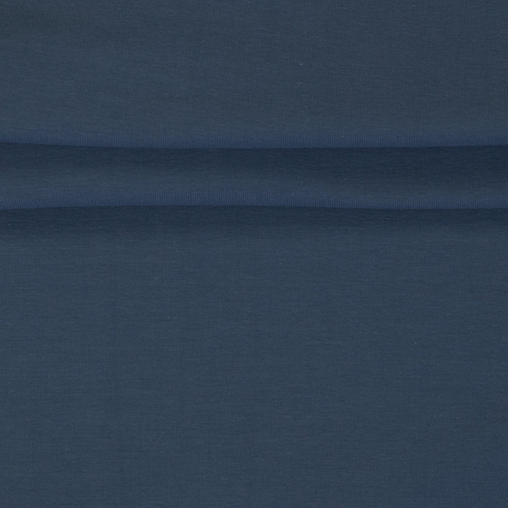 French Terry Uni Jeansblau