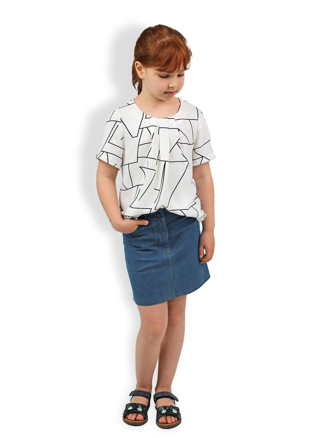 Papierschnittmuster Jeansrock Kinder