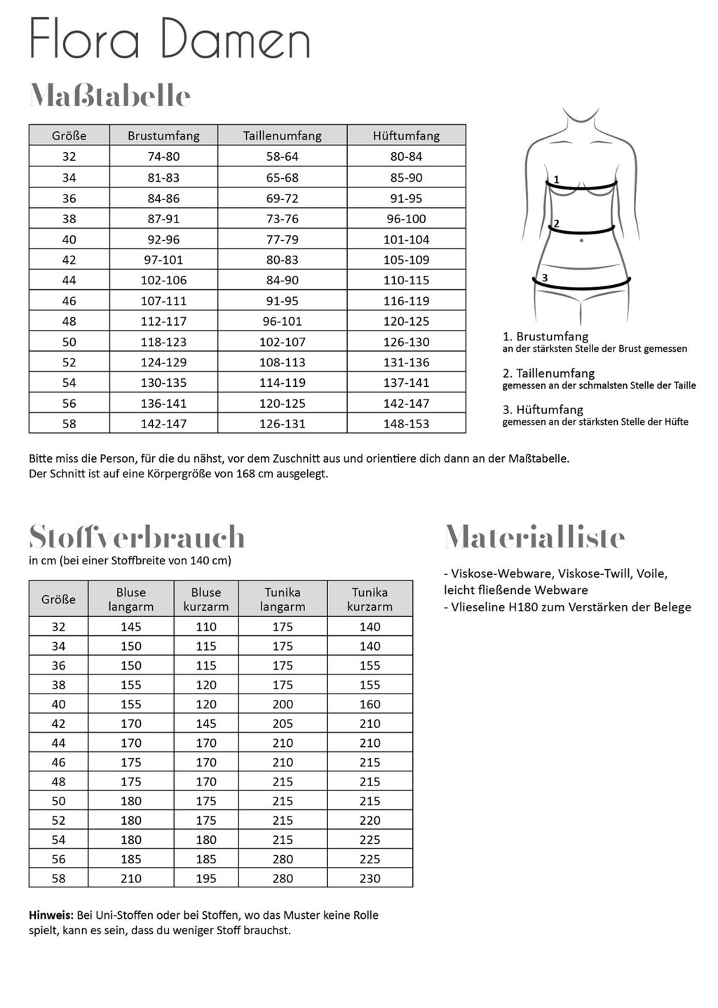 Papierschnittmuster Flora Damen