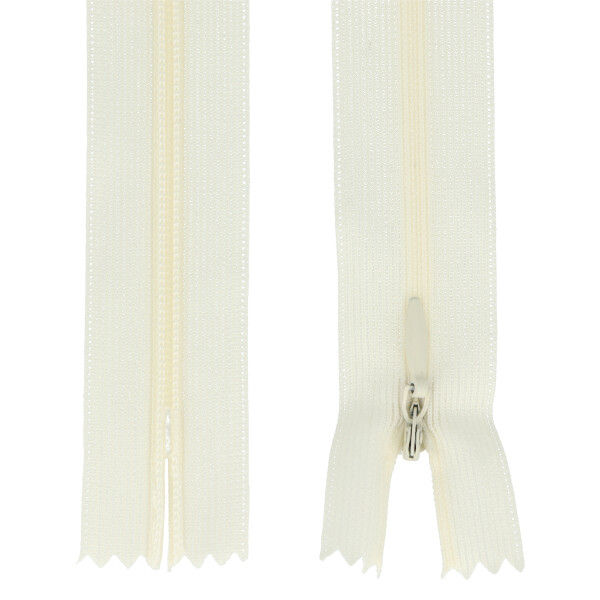 Nahtverdeckter Reißverschluss 25 cm creme