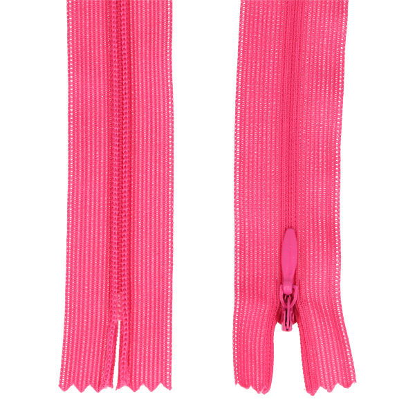 Nahtverdeckter Reißverschluss 25 cm pink