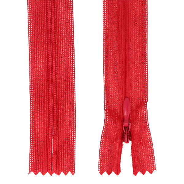 Nahtverdeckter Reißverschluss 25 cm dunkelrot