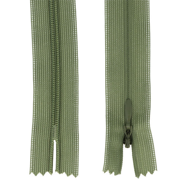 Nahtverdeckter Reißverschluss 25 cm dunkelgrün