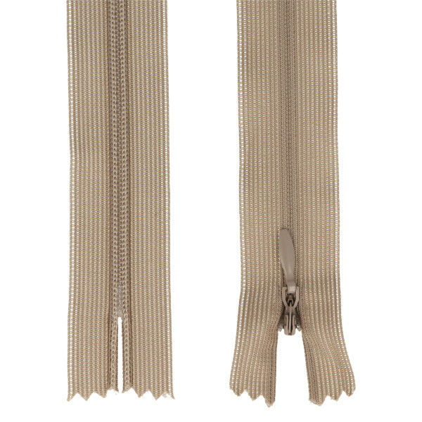 Nahtverdeckter Reißverschluss 25 cm taupe