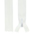 Nahtverdeckter Reißverschluss 25 cm weiss