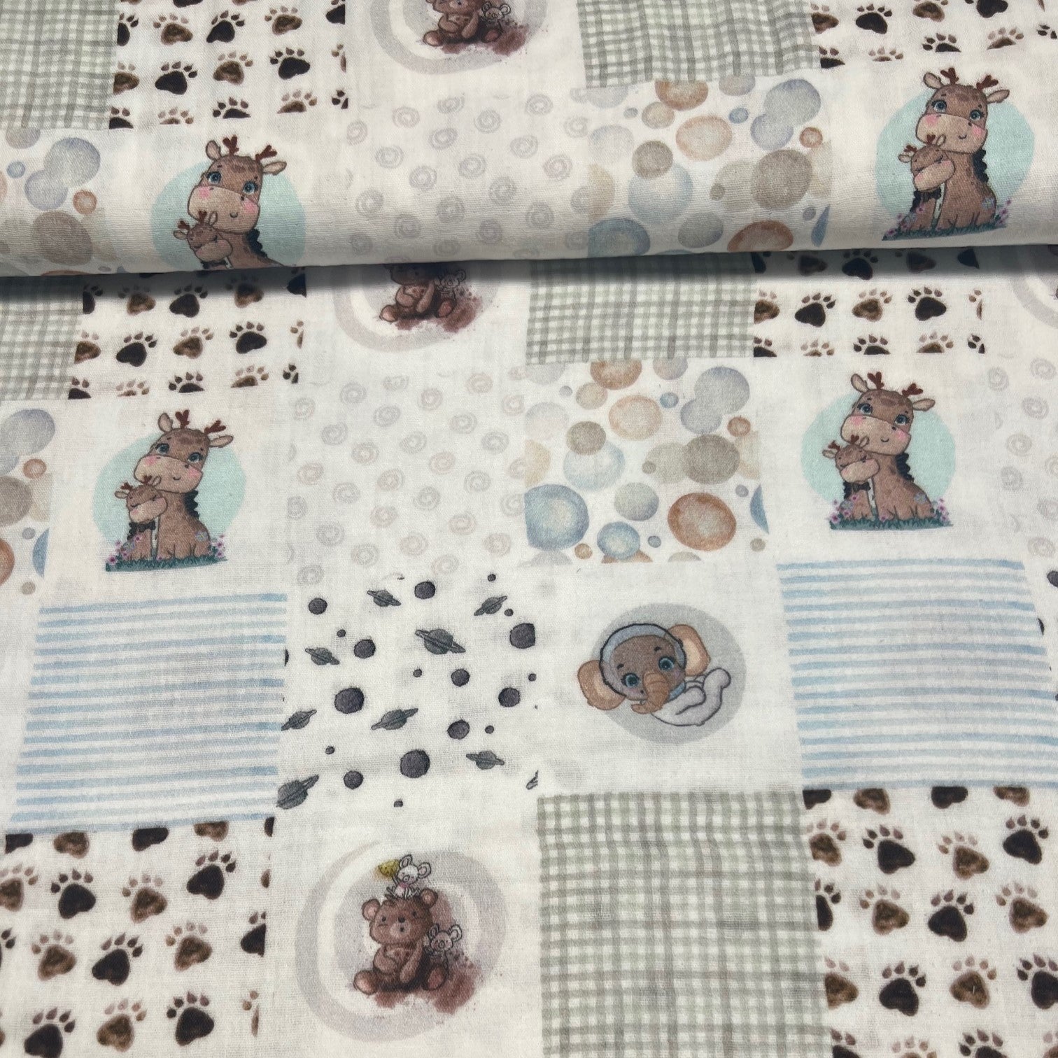 Double Gauze Musselin Teddy & Giraffe