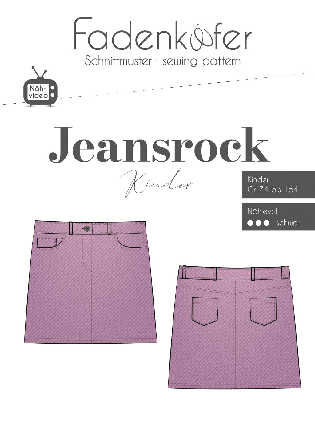 Papierschnittmuster Jeansrock Kinder