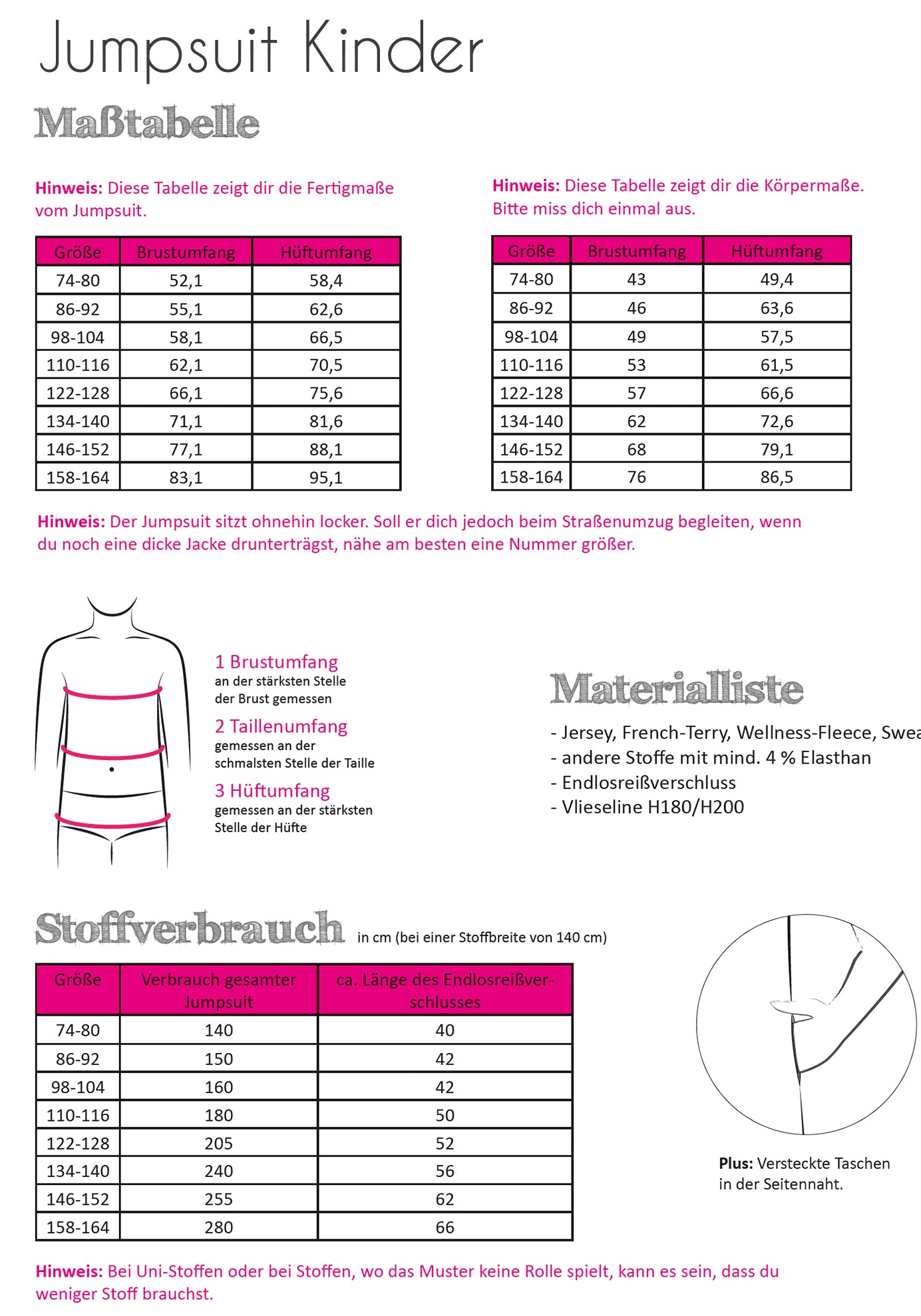 Papierschnittmuster Jumpsuit Kinder