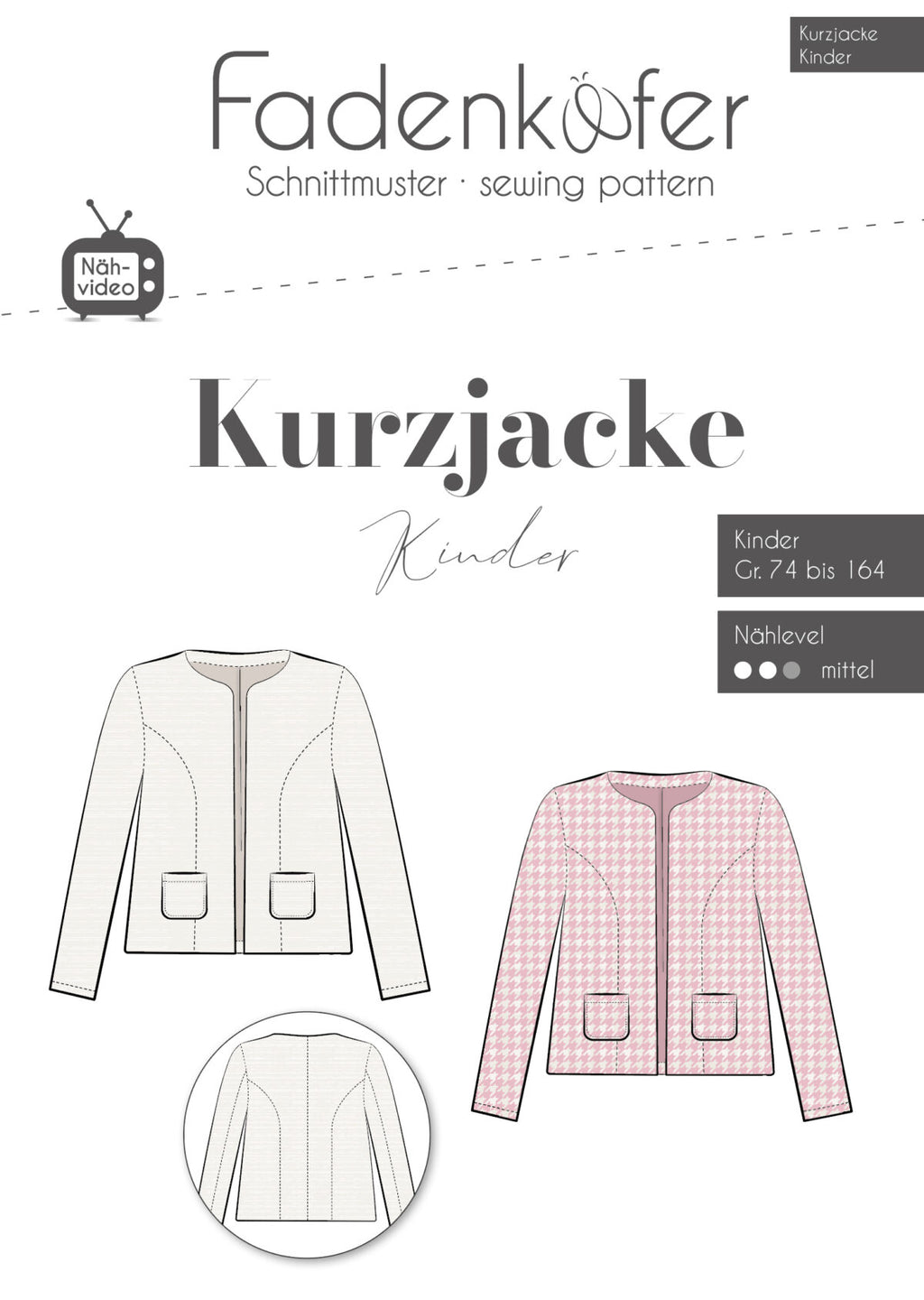 Papierschnittmuster Kurzjacke Kinder