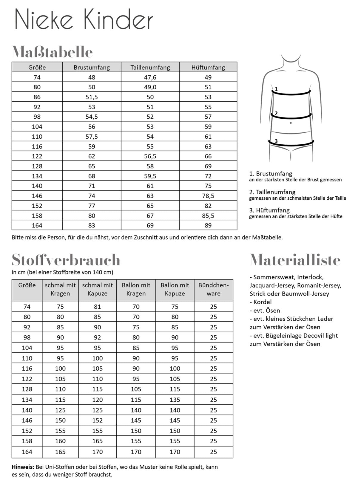 Papierschnittmuster Kleid Nieke Kinder