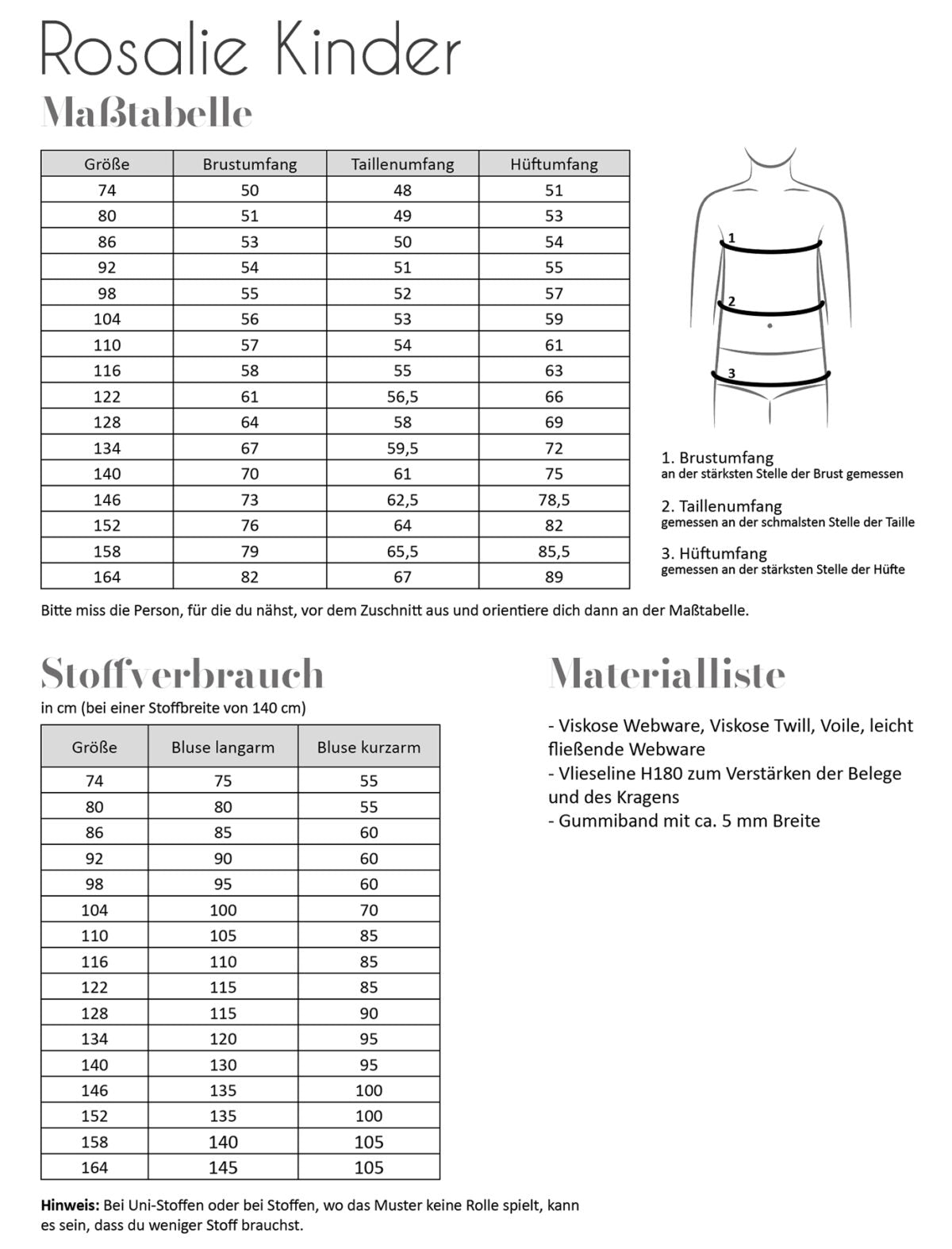 Papierschnittmuster Rosalie Kinder