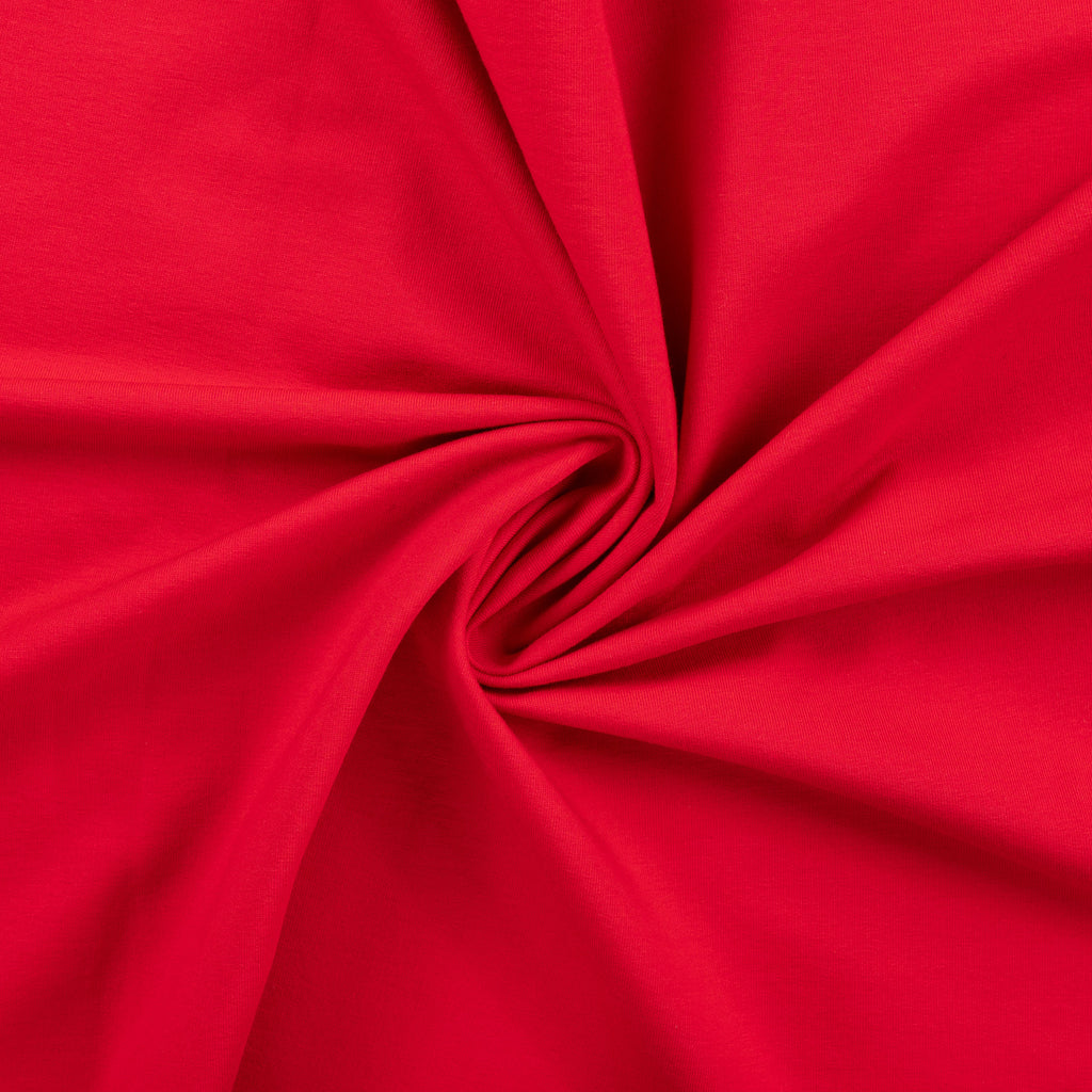 French Terry Uni Leuchtend Rot