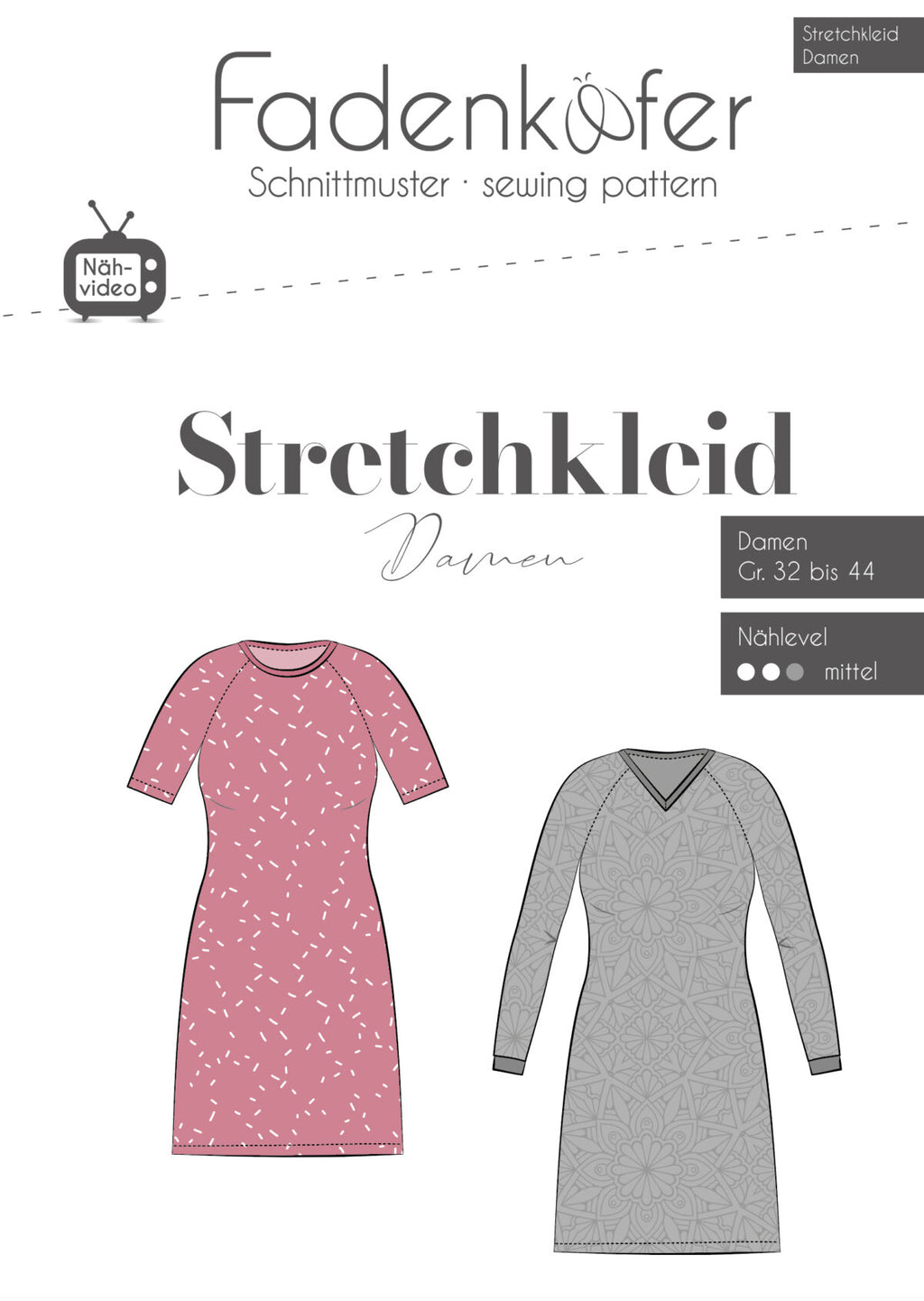 Papierschnittmuster Stretchkleid Damen