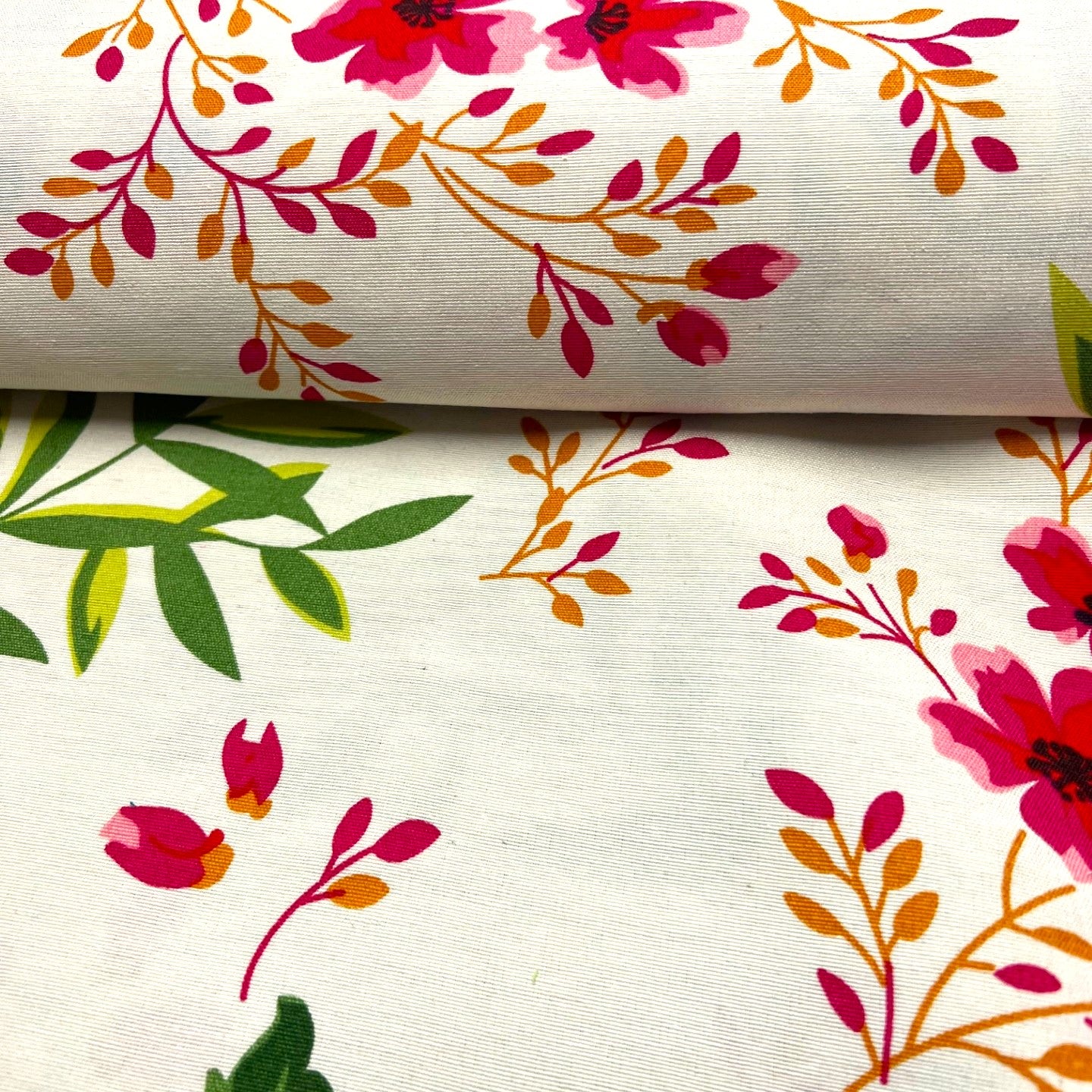 Dekostoff Blumen Natur