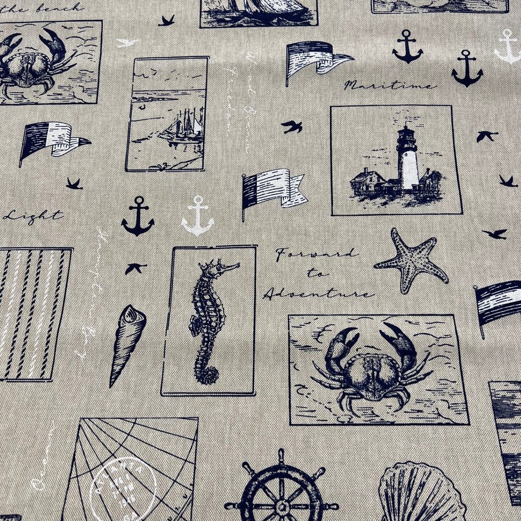 Dekostoff Emma Maritim Leinenlook