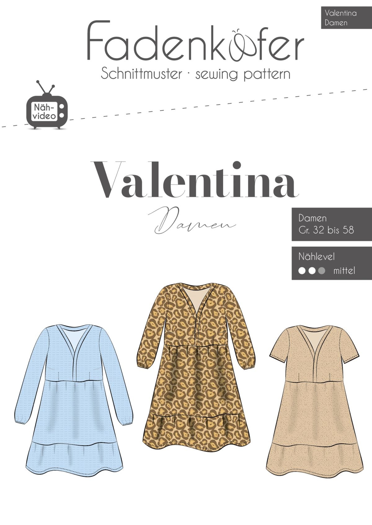 Papierschnittmuster Valentina Damen