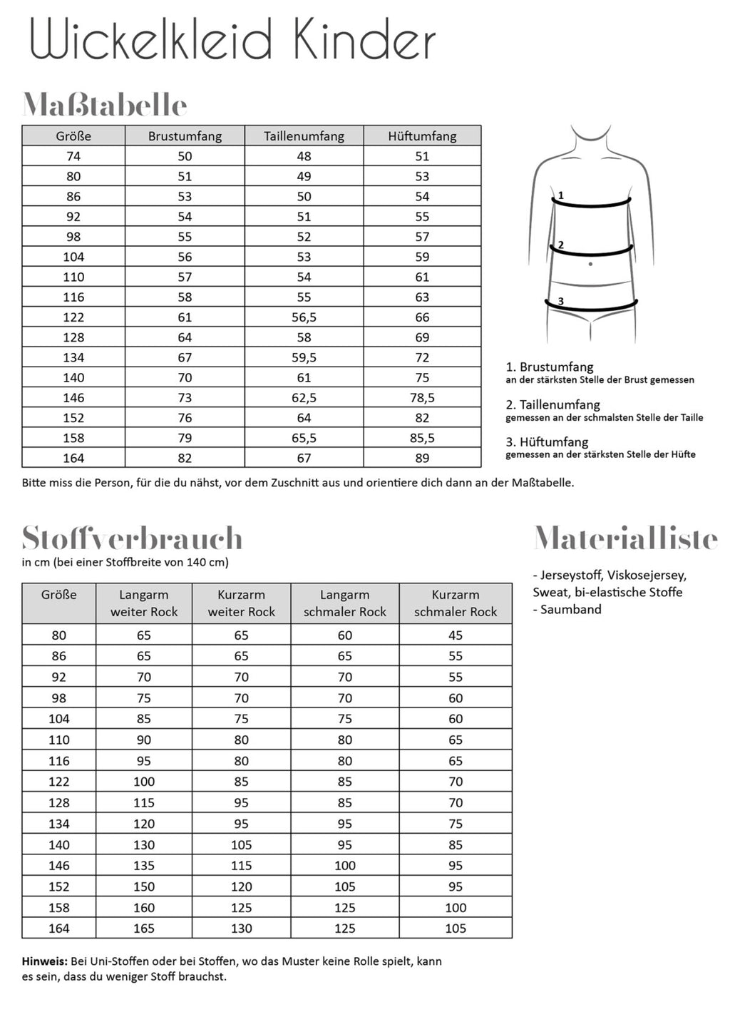 Papierschnittmuster Wickelkleid Kinder
