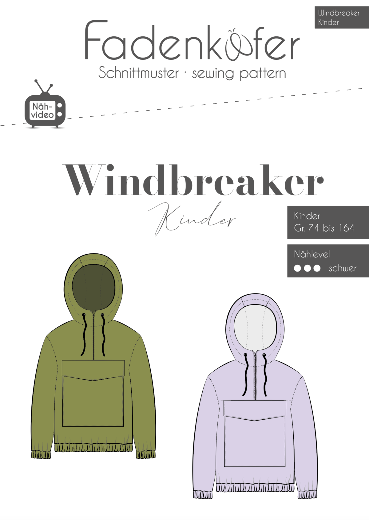 Papierschnittmuster Windbreaker Kinder