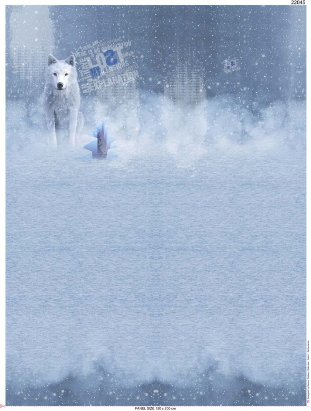 XXL Panel Snow Wolf 150 cm x 200cm Hellblau